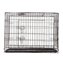 4Paws Dog Cage Pet Crate Cat Puppy Metal Cage ABS Tray Foldable Portable Black - 30