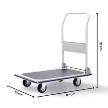 RYNOMATE Foldable Platform Trolley with 4 Wheels (Blue and White)