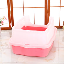 YES4PETS Large Deep Cat Kitty Litter Tray High Wall Pet Toilet Grid Tray With Scoop Pink