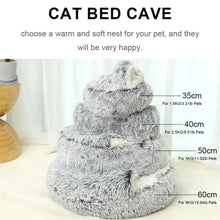 PawfectFriend Cozy Burrowing Cave Pet Bed for Dogs Cats Kitten Plush Warm Soft Sleeping Nest - coffee small