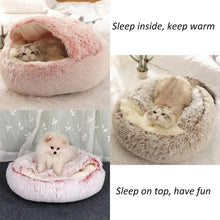 PawfectFriend Cozy Burrowing Cave Pet Bed for Dogs Cats Kitten Plush Warm Soft Sleeping Nest - coffee small