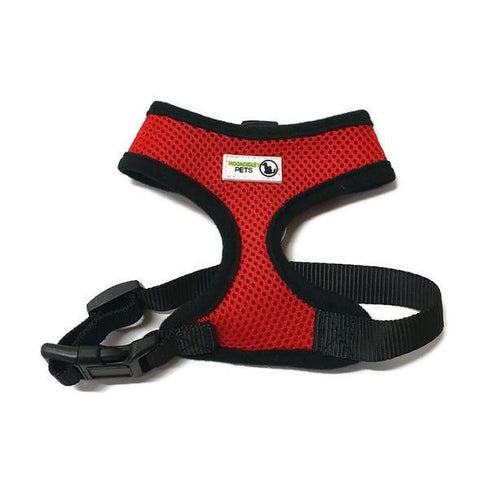 Pet Harness Soft Air Mesh Padded Adjustable - Moondidley Pets Medium Red